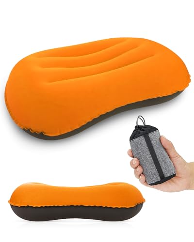 Ultralight Inflatable Camping Pillow, Orange