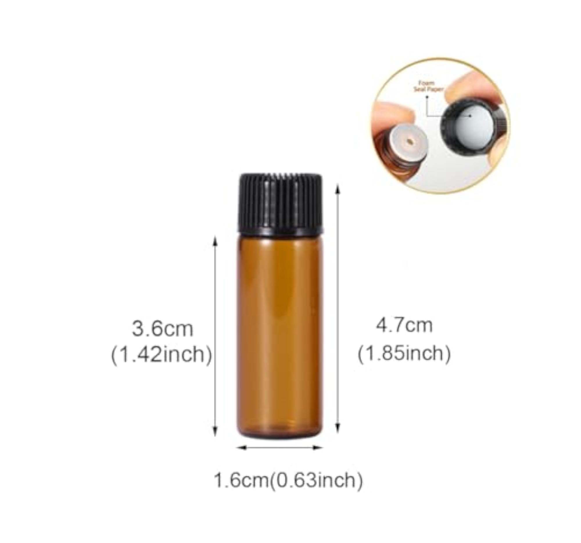 10pcs 5ml Amber Glass Bottles with Orifice Reducer