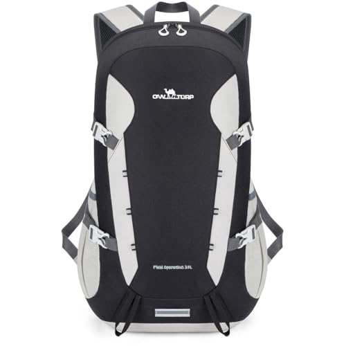 Mochila masculina bolsa de viagem de grande capacidade bolsa de ombro para esportes ao ar livre bolsa dobrável (Preto+Branco)