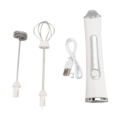 Kuuleyn Espumador de leche eléctrico, fabricante de espuma de mano, recargable por USB, 3 velocidades, acero inoxidable, silencioso, portátil, fabricante de espuma de leche para