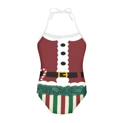 Christmas Kids One-Piece Halter Swimsuits Beach Swimwear Bathing Suit for 3-10 Years Girls3