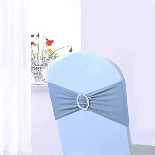 Bandas elásticas de elastano para sillas para decoración de bodas, fiestas, bandas elásticas para sillas con hebilla deslizante, lazos de licra para banquetes, hoteles, eventos (10 piezas, beige)