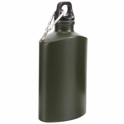 Hemobllo 500ml Flat Aluminium Military Water Canteen with Hook for Camping