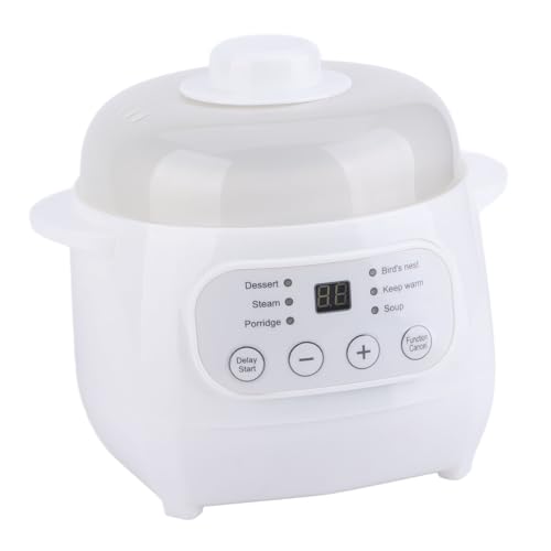 Electric Stew Pot, 1L Full automatic Slow Cooker, Ceramic Inner