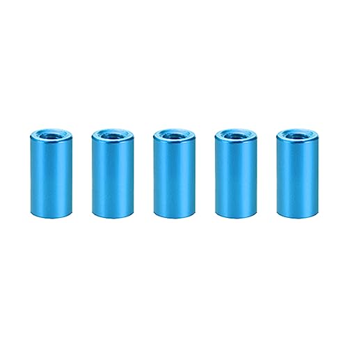 YOKIVE 5 Stück Abstandshalter, Aluminium Runder Gerader Abstandshalter | Verhindert Gelenkverformung, Ideal für Roboter, Drohnen (Blau, M3, 10mm)