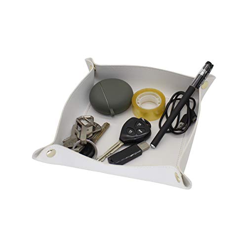 GUBEE Bandeja de couro, organizador de bandeja de couro prática caixa de armazenamento para carteiras, relógio, chaves, moedas, telemóveis e equipamento de escritório