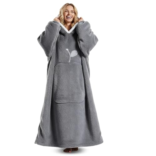 AONYIYI Wearable Hoodie Decke,Oversized Wearable Blanket Hoodie mit großer...