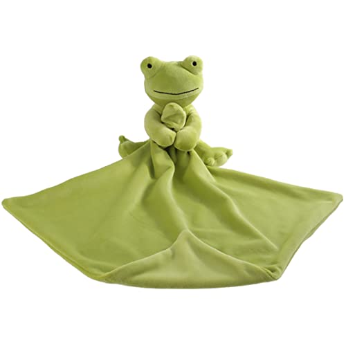 Image of Apricot Lamb Stuffed Animals Security Blanket Green Frog 13 in