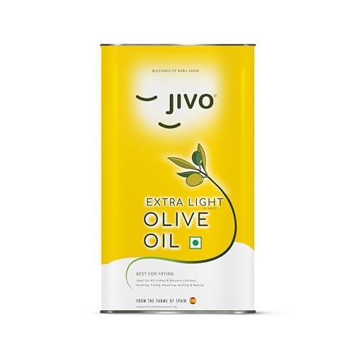 Image of Jivo Extra Light Olive Oil - 3 Litre | Imported from Spain | Recommended for Daily Cooking - Roasting, Frying, Baking & All Types of Cuisines | Low in Saturated Fat