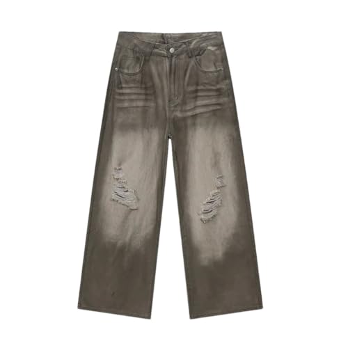 Men's Straight Denim Pants High Street Hip Hop Wide Leg Jeans Bottoms