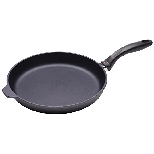 Swiss Diamond - Sartén antiadherente de aluminio con revestimiento de diamante de inducción HD de 11.0 in, libre de PFOA, apta para lavavajillas y horno, gris