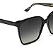 DIFF Iconica Naomi Designer Oversized Square Sunglasses for Women UV400 Polarized, Black + Grey