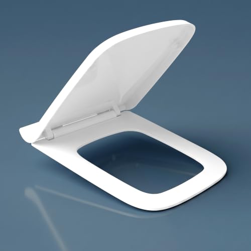 Image of WASSMIST Toilet Seat Cover Set | Premium UF QQ Hinged Toilet Seat Cover with One Touch Quick Release | Soft Close Anti-Bacterial Commode Seat Cover