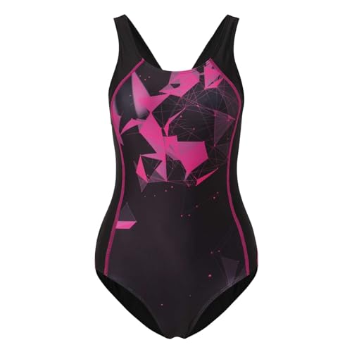 Monokini 1 pièce color block rose vif avec attache dos en taille S