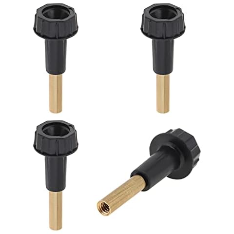 RTNLIT 4Pcs On/Off Lamp Knob Replacement Light Turn Switch Knobs with 1/2" Extensions, Black Cover