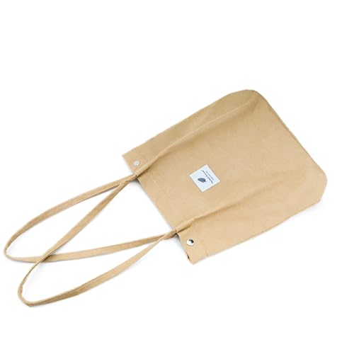 Image of Corduroy Tote Bag Cute Tote Bags for Women Shoulder Bag with Inner Pocket for Work Beach Travel and Shopping Grocery