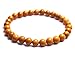 Produktbild Armband mit natürlichen 6 mm Edelsteinperlen, Stretch-Armband, 6 mm runde Perlen, 18,3 cm, Unisex Gelber Mookait, 6 mm.