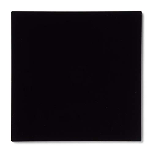 Rock Hard Plastics - 12" x 12" Black Acrylic Sheet Lucite Plexiglass (Actual Size 11.875" x 11.875" - .118" (1/8")