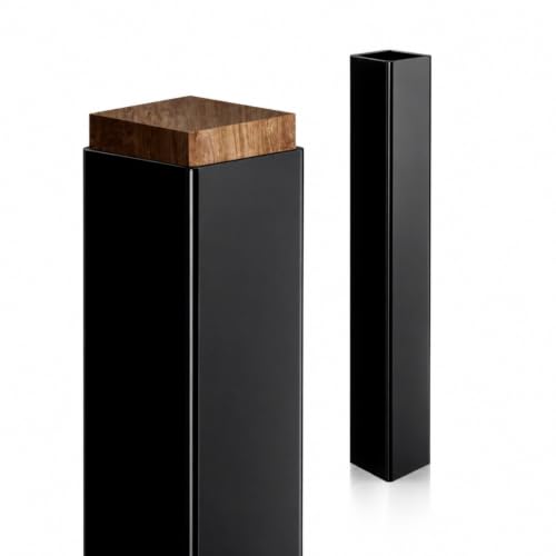 Thyle 1 Pcs 6 x 6 x 39.4 Inches(Actual 5.5 x 5.5) Post Sleeve Vinyl, Black