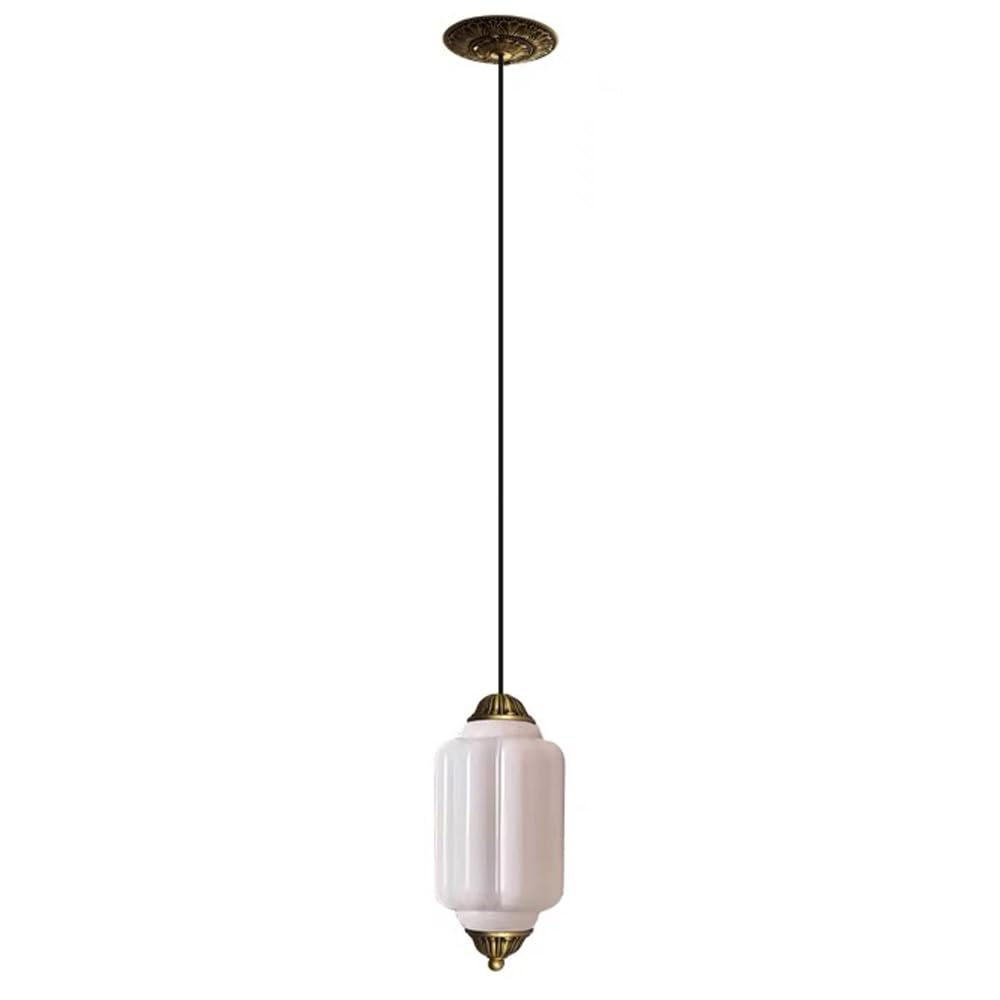 Lámpara Colgante con Pantalla de Cristal, lámpara Colgante Vintage de latón, lámpara de Techo Ajustable para Cocina, Isla, Comedor, Pasillo (Blanco)