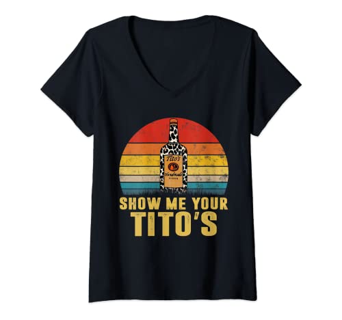 Damen Show Me Your Titos Lustiger Trink-Wodka-Alkohol-Liebhaber T-Shirt Cover
