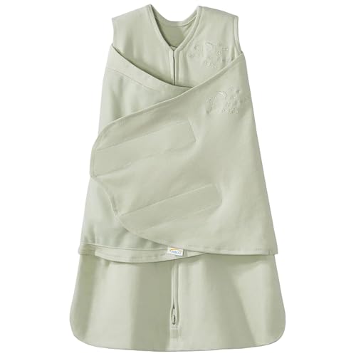 Image of HALO 100% Cotton Sleepsack Swaddle, 3-Way Adjustable Wearable Blanket, TOG 1.5, Sage, Small, 3-6 Months