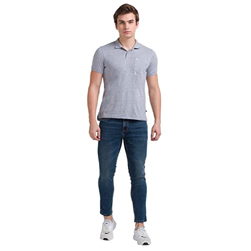 Image of Parx Men's Flat Front Skinny Cropped Fit Dark Blue Jeans