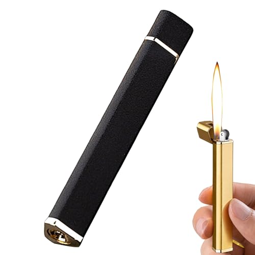 Encendedor rellenable de gas butano negro miniatura 1