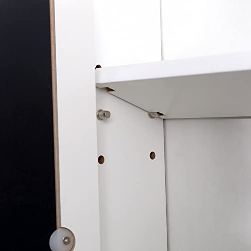 AVC Designs White Bathroom Wall Cabinet with Mirrored Double Doors Storage Cupboard MDF & Shelves