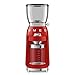 Smeg CGF01RDEU Kaffeemühle, Stainless Steel, rot