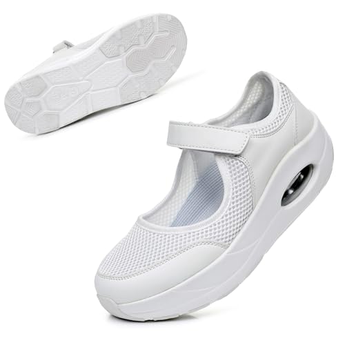 Image of Git-up Women's Arch Support Walking Shoes, Breathable Wide Toe Box Nursing Work Shoes for Plantar Fasciitis