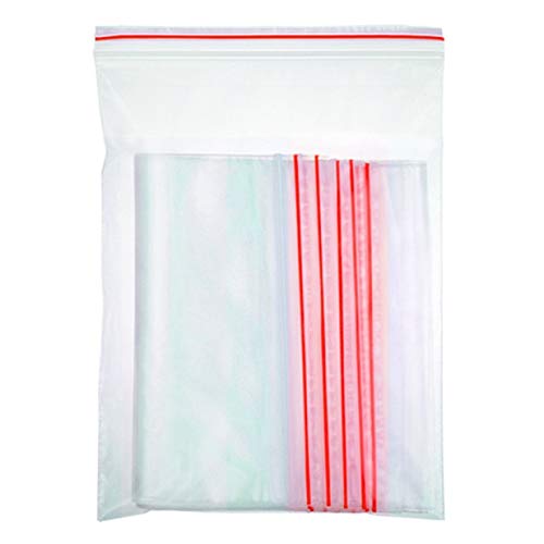 Mus ample 100Pcs Mini Zip Lock Baggies Plastic Packaging Bags Small Plastic Zipper Bag Ziplock Bag(None 1 【 0】 4 * 6(100) 6 silk(seal red edge))