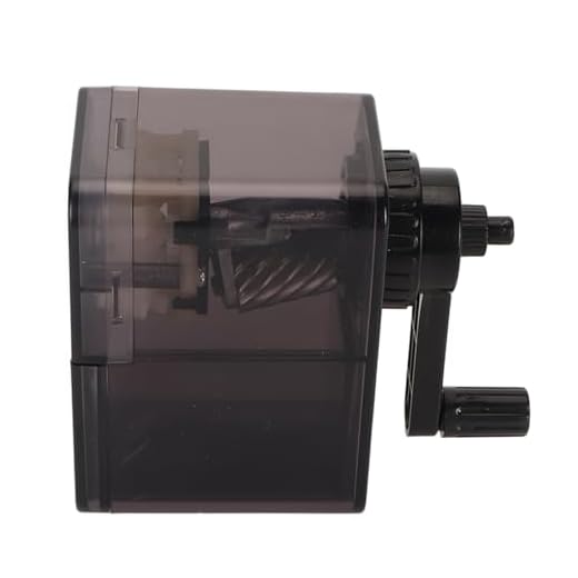 Sacapuntas de Dibujo, Sacapuntas de Lápiz de Dibujo de Espesor Ajustable, Sacapuntas de Manivela Eficiente para Dibujar Lápiz de Carbón (Negro transparente)