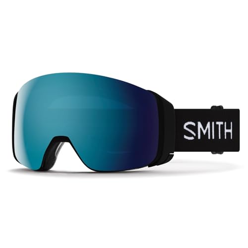 SMITH 4D MAG Snow Goggles Adult Ski & Snowboarding Goggles with BirdsEye Vision Anti-Fog Performance & 100% UV Protection for Men & Women Black ChromaPop Sun Blue Mirror
