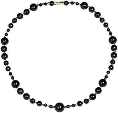Jewboo Tiger Eye Black Obsidian Beaded Strand Necklaces for Women Men Necklace Reiki Healing Crystals and Gemstone Beaded Necklace Natural Stone Unisex Jewelry Gifts