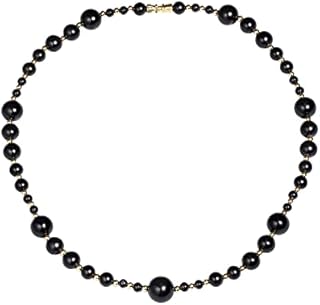 Jewboo Tiger Eye Black Obsidian Beaded Strand Necklaces for Women Men Necklace Reiki Healing Crystals and Gemstone Beaded Necklace Natural Stone Unisex Jewelry Gifts