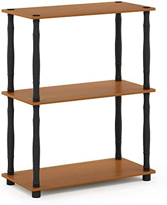 Furinno Toolless Shelves, Wood, French Oak Grey/Black, one size