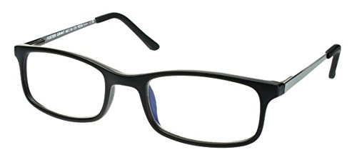 Foster Grant Unisex Anti-Glare Reduce Blue Light Readers Black Rectangle Frames New In Box (Black, 1.50)