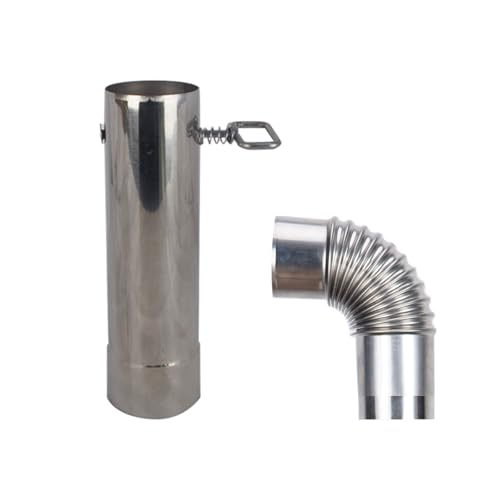 Zuwevbo 2 Pcs Stove Pipe with Damper,2.36 inch Adjustable Chimney