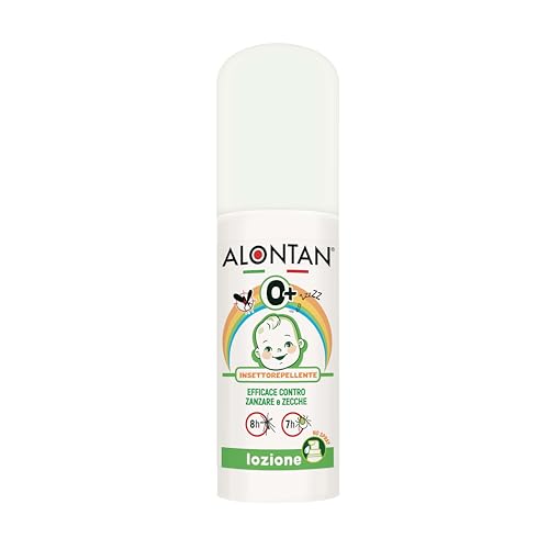 Alontan Lozione 0+ Insettorepellente - 75ml - contro zanzare e zecche - fino a 8 ore di protezione, si può usare da zero mesi, prodotto biocida a base di IR3535 10%