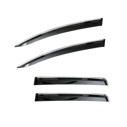 CAR SAAZ Unbreakable Chrome Smoke Door Visor for Glanza (2019-2022) | Premium Sun, Rain Wind Deflector Chrome Strip Side Door Rain Visor – Set of 4 Pcs