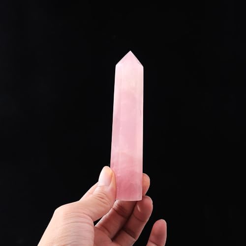 Pointe de quartz rose naturel de 10cm à offrir pour la maison