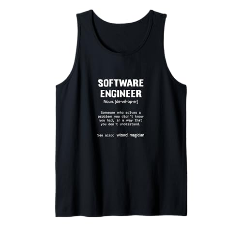 Software Engineer Programmer Developer Dad Gift Definition Tank Top