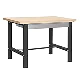 Simon Rack Banco de Trabajo Taller, Capacidad Carga 600 kg, 865x1200x750 mm, Mesa de Trabajo, 1 Cajón, Antracita/Madera Mdf - BT6