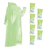 [jiang] ジアン レインコート 使い捨て 7個セット 大人用 コンパクト 雨具 カッパ 軽量 レディース メンズ (グリーン)