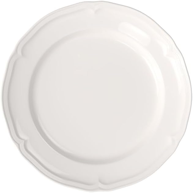 Villeroy & Boch Manoir Collection Pasta Bowl/Soup Plate, Premium Porcelain, Made in Germany, Dishwasher and Microwave Safe, Wide Rim, 9 in Diameter, 10 oz Capacity, Rich, Creamy White