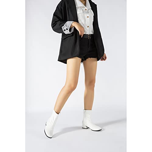 Gogo Boots For Women's Mid Calf Chunky Block Heel Zipper2