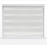 White Dual Layer Zebra Day & Night Roller Blinds Light Filtering Material with Metal Brackets & Fittings 130cm Width x 160cm Length