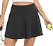 Oyamiki High Waisted Tennis Skirts for Women Plus Size Casual Black Skirt Fashion Vacation Clothes Golf Skorts XL