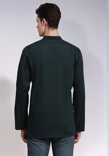 Image of SKAVIJ Men's Long Sleeve Short Tunic Ethnic Wear Cotton Kurta